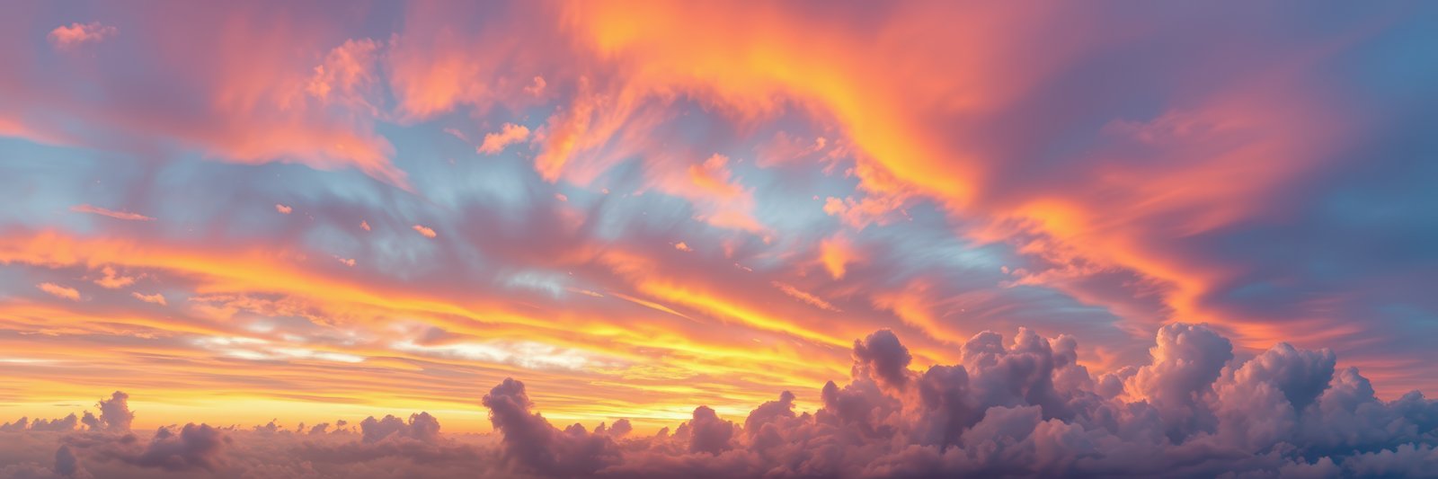 Orange and purple colors dominate the sunset sky
